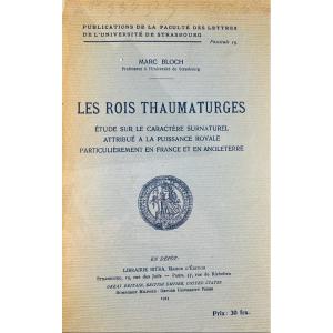 Bloch (marc) - The Royal Touch. Strasbourg, Librairie Istra, 1924, Paperback, Needs Rebinding.