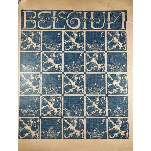 Brangwyn - Belgium. Trench, Trübner & Co, Broadway House, Carter 1916, Binding With Dust Jacket.