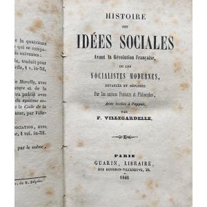 Villegardelle (f.) - History Of Social Ideas Before The French Revolution. Guarin, 1846.
