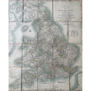 Cary - Cary's Reduction Of His Large Map Of England And Wales With Part Of Scotland. 1818