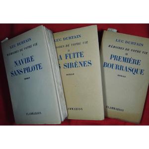 Durtain - Memories Of Your Life. 3 Vol, Flammarion, 1947. First Edition.