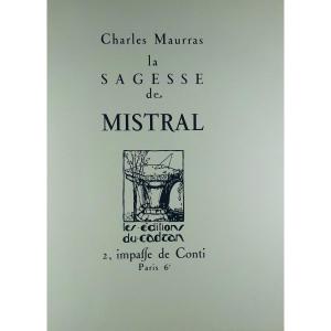 Maurras - The Wisdom Of The Mistral. Phemius, O Divine Cantor! Odyssey. 1926. Sent By The Author.