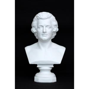 Biscuit Porcelain Bust Of Mozart 31 Cm