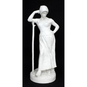 Manufacture De Sèvres, After Alfred Boucher, La Faneuse (the Haymaker), Biscuit, 65 Cm, 1913
