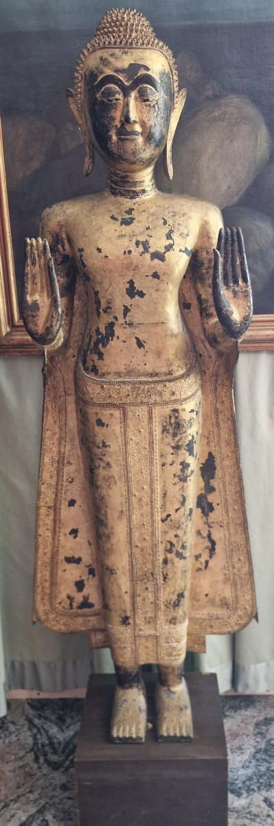 Buddha in bronzo dorato alt 167-photo-2