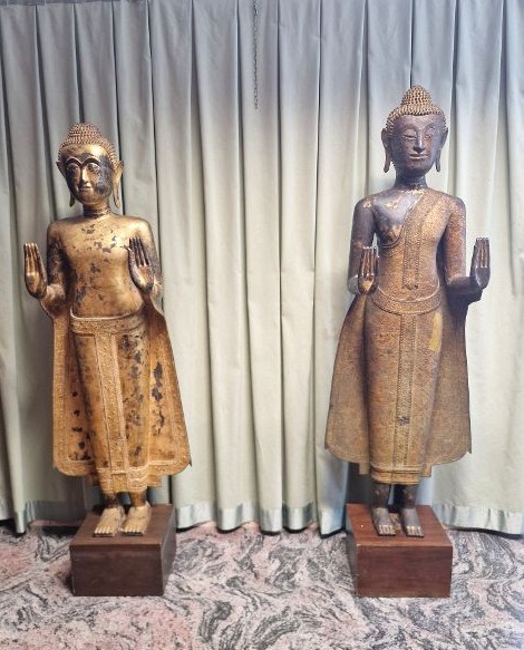 Buddha in bronzo dorato alt 167-photo-8