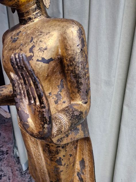 Buddha in bronzo dorato alt 157-photo-5