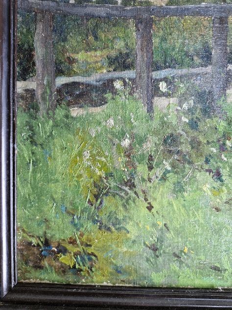 Paesaggio impressionista Edmond Coppenolle, Gand1846 -1914 Francia-photo-4