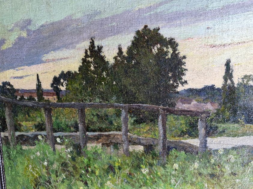 Paesaggio impressionista Edmond Coppenolle, Gand1846 -1914 Francia-photo-5