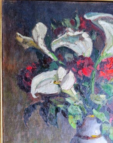 Vaso di fiori Calla (Zantedeschia) firmato Payen-photo-4