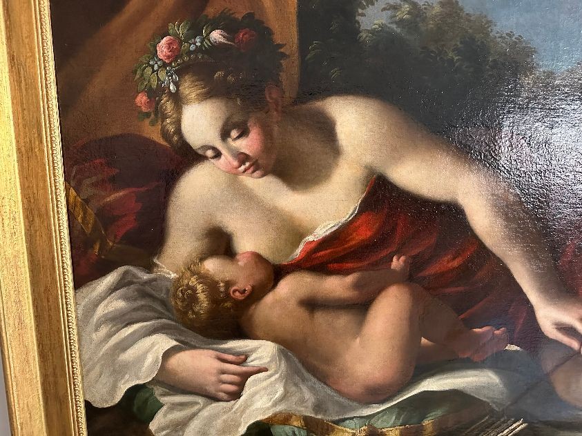 Figura femminile con bambino in paesaggio-photo-2