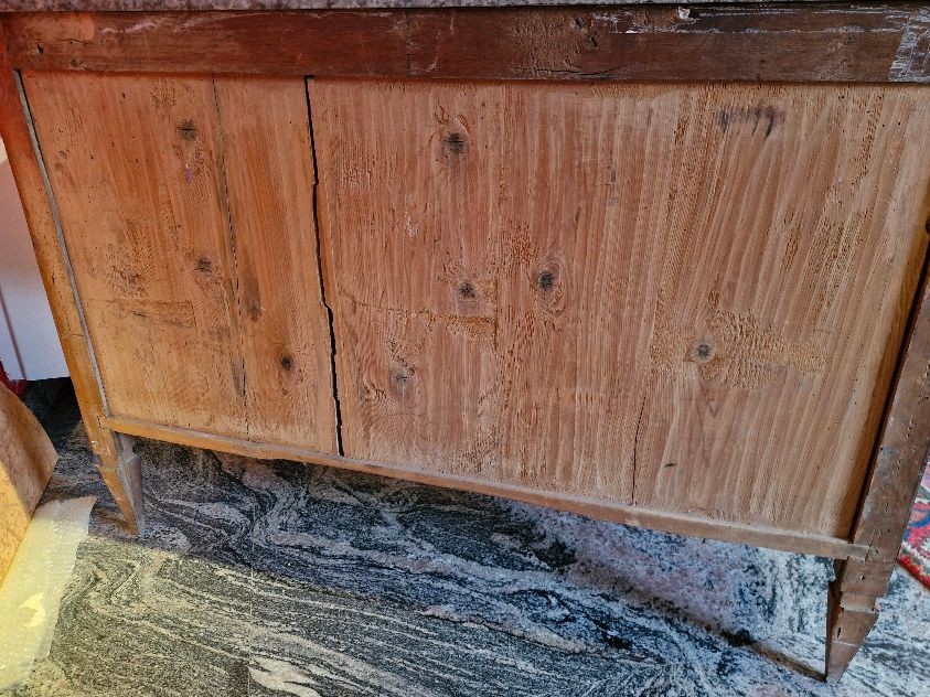 COPPIA DI CASSETTONI NEOCLASSICI CON PIANO IN MARMO-photo-8