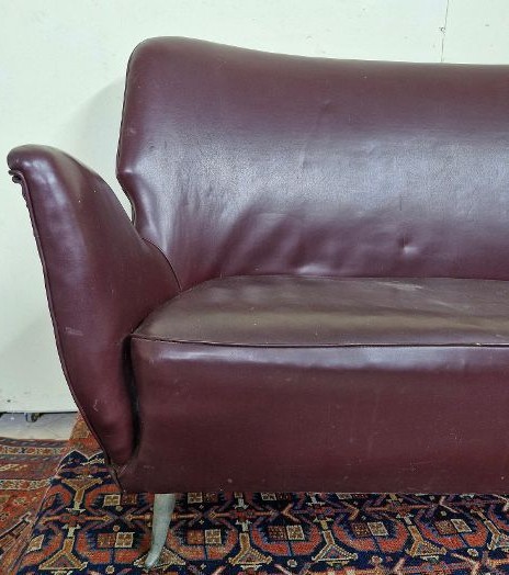 DIVANETTO ANNI 1940 PRODUZIONE I.S.A BERGAMO ( GIO PONTI ?)-photo-2