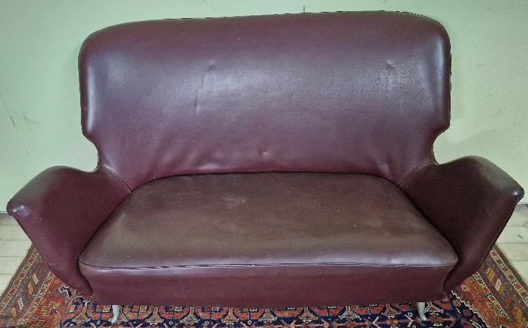 DIVANETTO ANNI 1940 PRODUZIONE I.S.A BERGAMO ( GIO PONTI ?)-photo-4