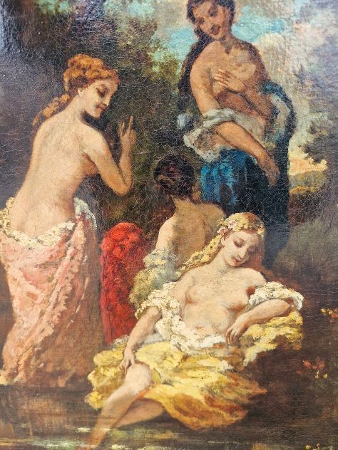 NARCISSE DIAZ DE LA PENA FRANCIA 1808-1876 DONNA AL BAGNO-photo-3