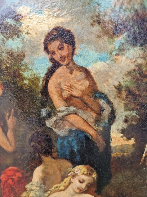 NARCISSE DIAZ DE LA PENA FRANCIA 1808-1876 DONNA AL BAGNO-photo-1