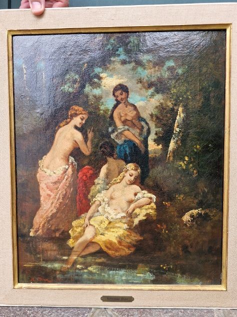 NARCISSE DIAZ DE LA PENA FRANCIA 1808-1876 DONNA AL BAGNO-photo-4