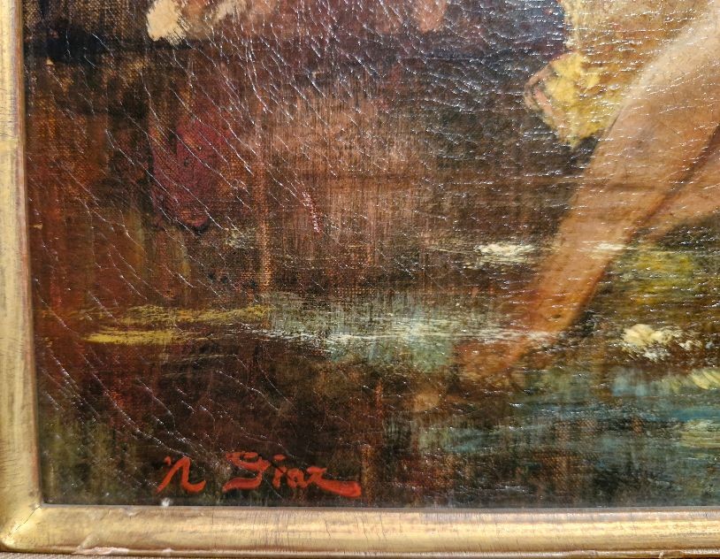 NARCISSE DIAZ DE LA PENA FRANCIA 1808-1876 DONNA AL BAGNO-photo-5