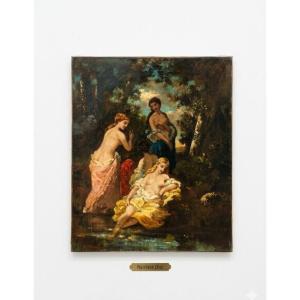 NARCISSE DIAZ DE LA PENA FRANCIA 1808-1876 DONNA AL BAGNO