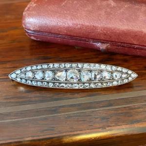 Antique Gold, Silver And Diamond Brooch