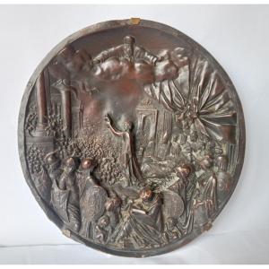 Napoleon III Presents The Prince Imperial To The Nations, Electroplated Medal By Tinant, 19th Century