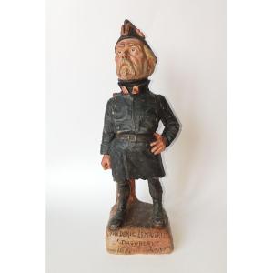 Charles Kotra. Caricature Portrait Of Theatre Actor Frederick Lemaitre, Terracotta Sculpture, 19th Century