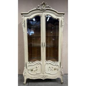 Vitrine Louis XV/rococo Display Cabinet With Original Paint