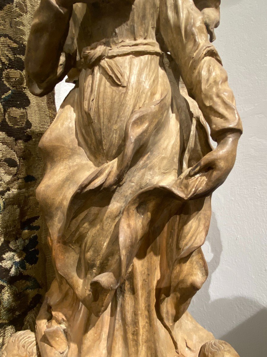 Scultura in terracotta raffigurante Madonna  del settecento-photo-7