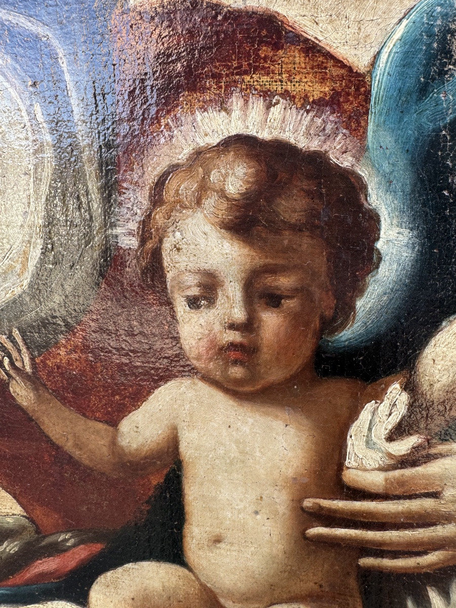 Presentazione del rosario a San Domenico da parte della Madonna, dipinto olio su tela, XVIII-photo-3