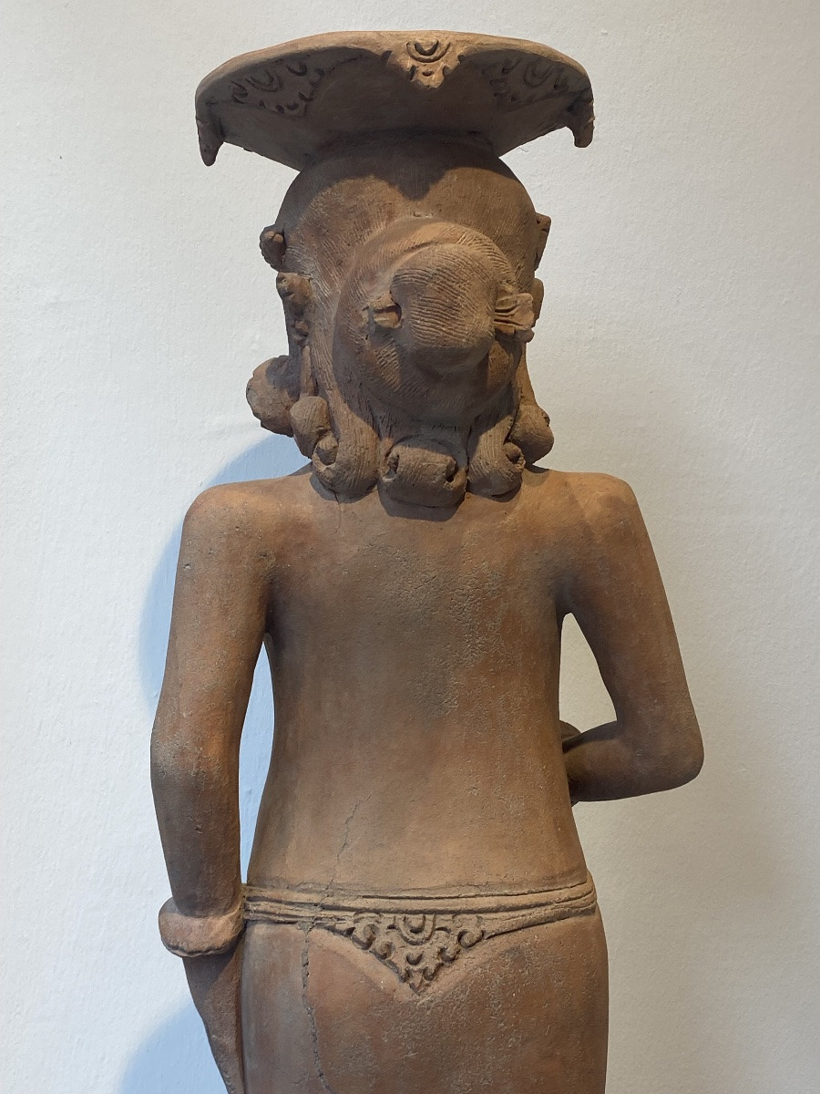 Majapahit, Giava, Figura Femminile in Terracotta, XIV-XV sec-photo-1