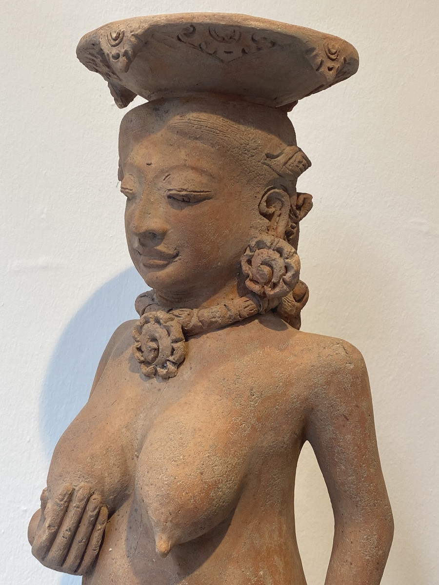 Majapahit, Giava, Figura Femminile in Terracotta, XIV-XV sec-photo-7