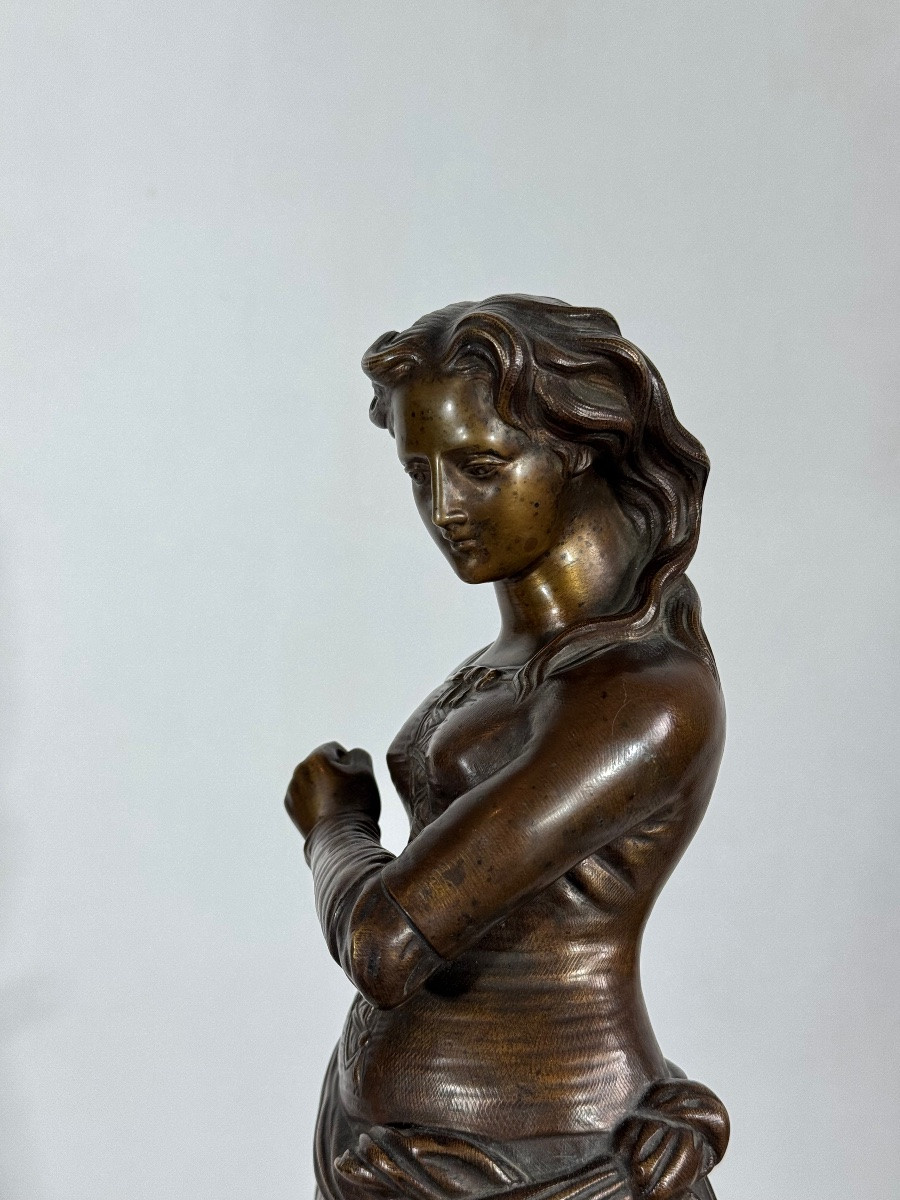 Jeanne Hachette, bronzo Susse Frère Francia, XIX sec-photo-5