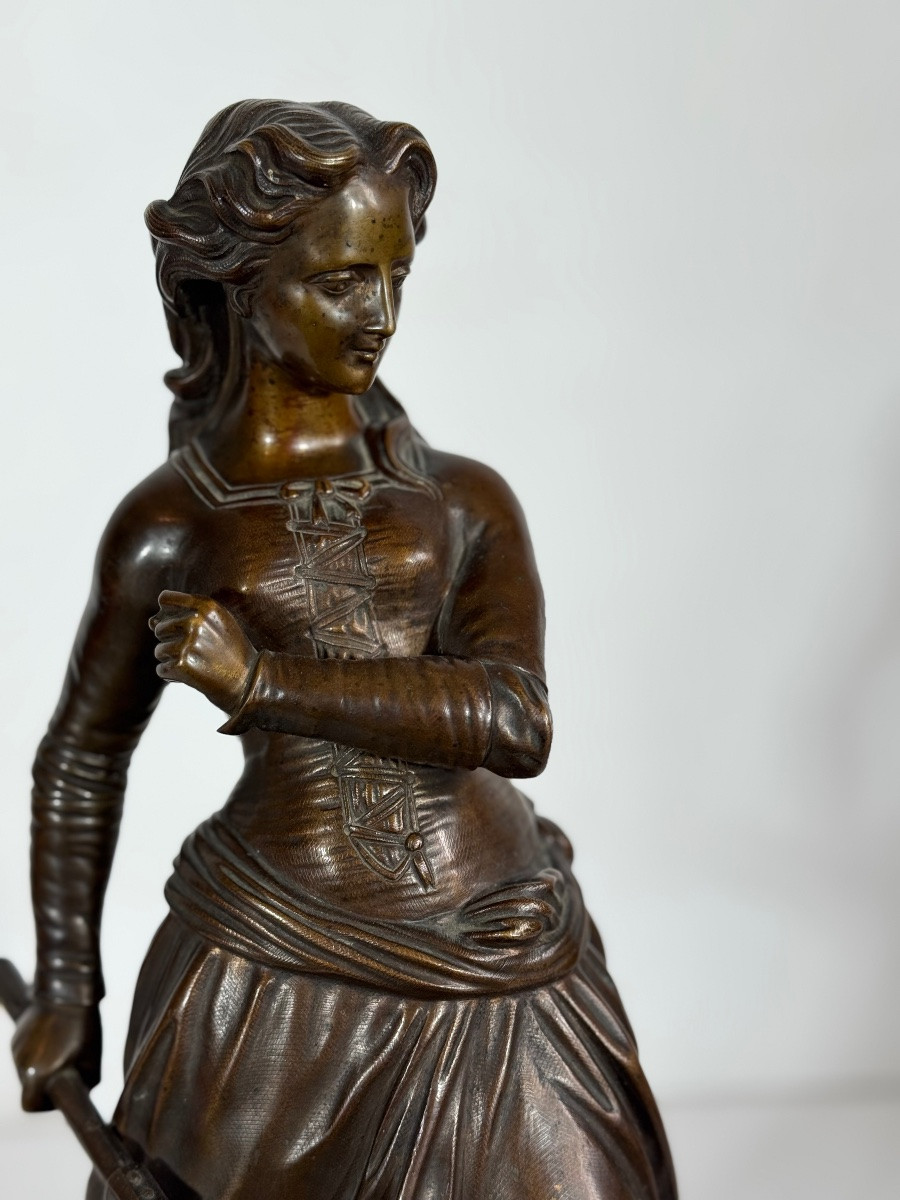 Jeanne Hachette, bronzo Susse Frère Francia, XIX sec-photo-6