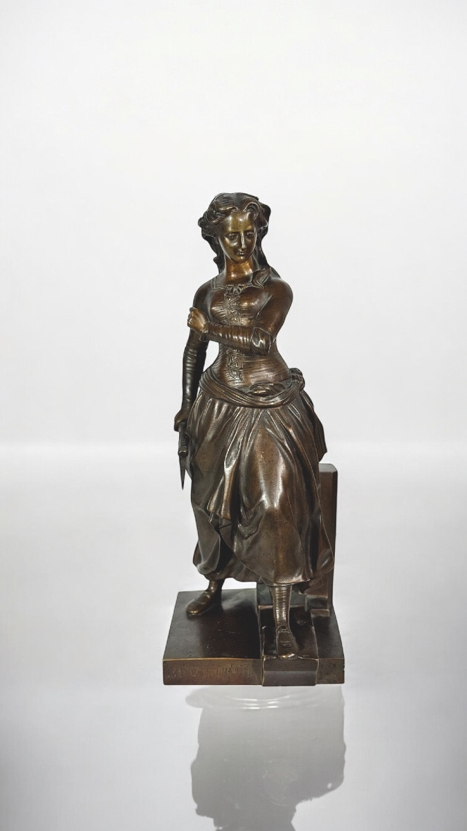 Jeanne Hachette, bronzo Susse Frère Francia, XIX sec
