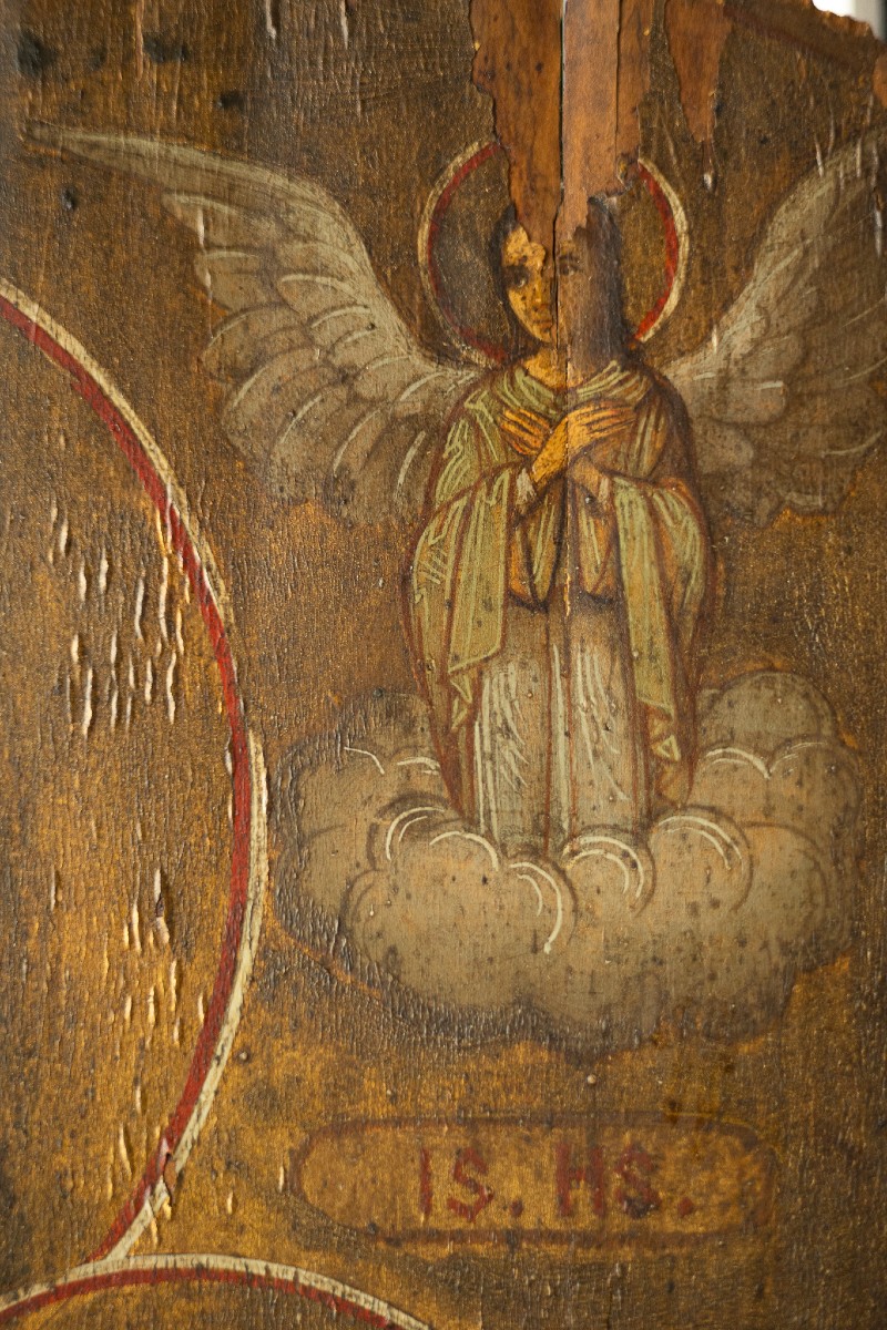 Olio su Tavola, Madonna di Kazan al Bambino Salvatore Del Mondo - Veneto Cretese, XVII-photo-3