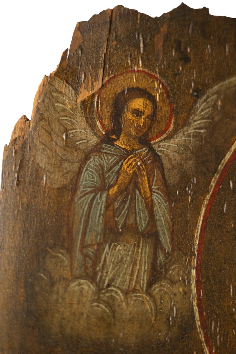 Olio su Tavola, Madonna di Kazan al Bambino Salvatore Del Mondo - Veneto Cretese, XVII-photo-4