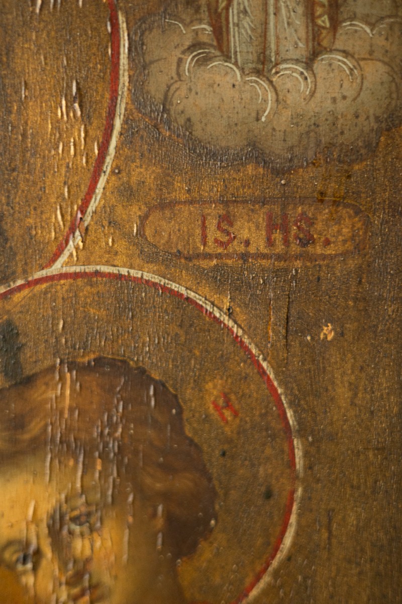 Olio su Tavola, Madonna di Kazan al Bambino Salvatore Del Mondo - Veneto Cretese, XVII-photo-2