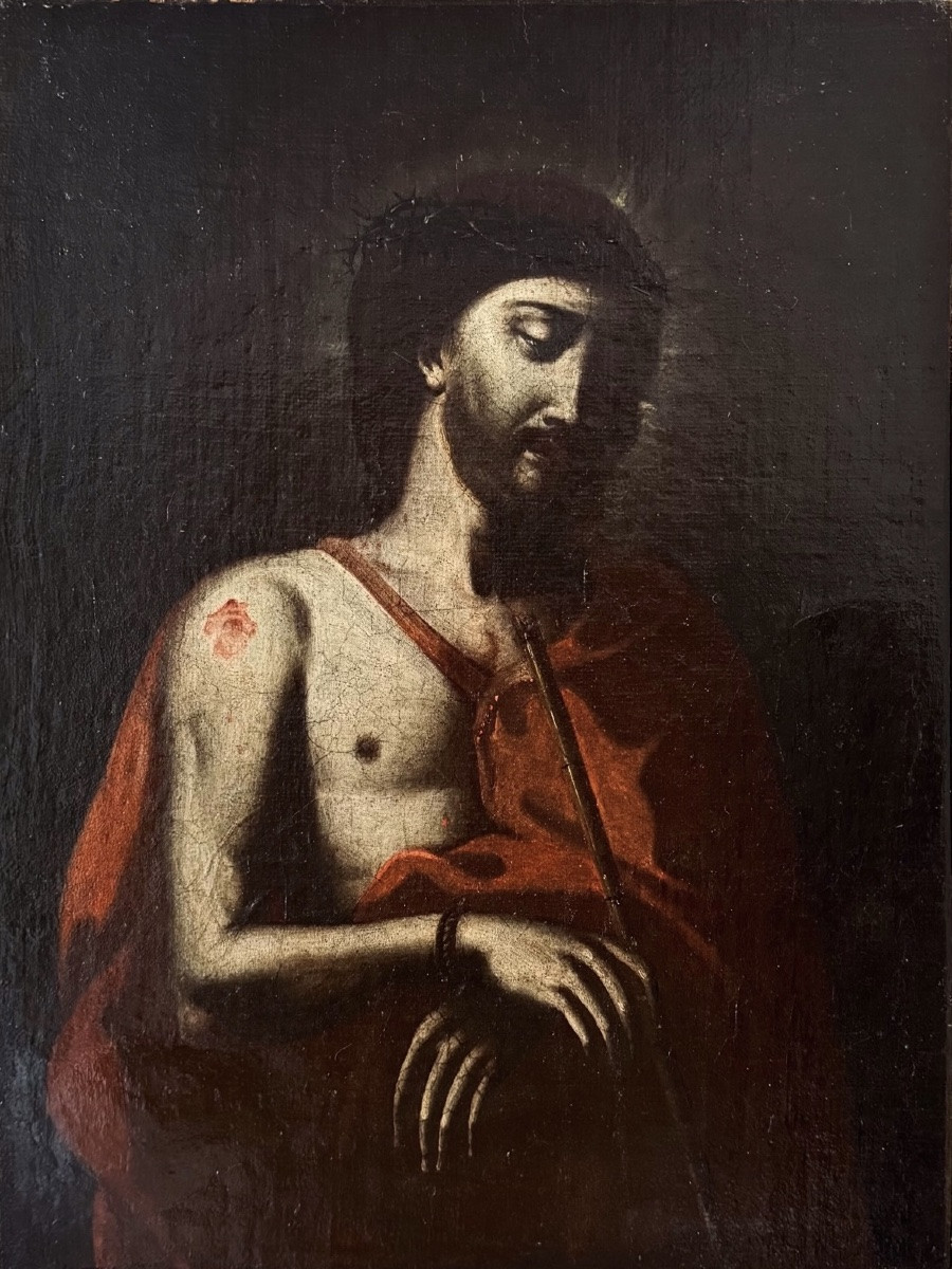 Ecce Homo, olio su tela - Scuola Italiana, XVII sec-photo-3