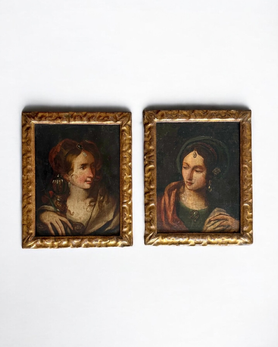 Sibille, coppia di olio su tavola - Scuola Toscana, XVIII sec