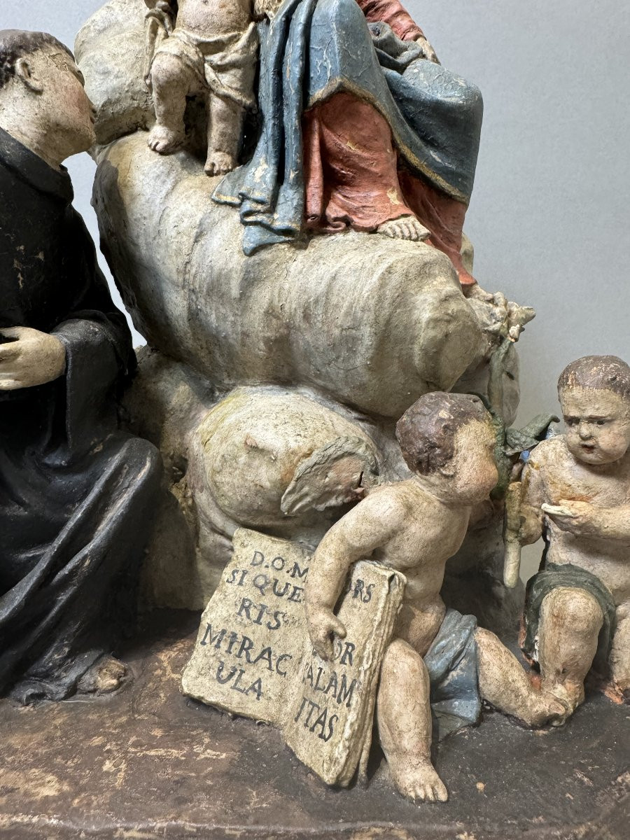 Gruppo scultoreo in terracotta di Angelo Piò (1690-1769) - XVIII secolo-photo-4