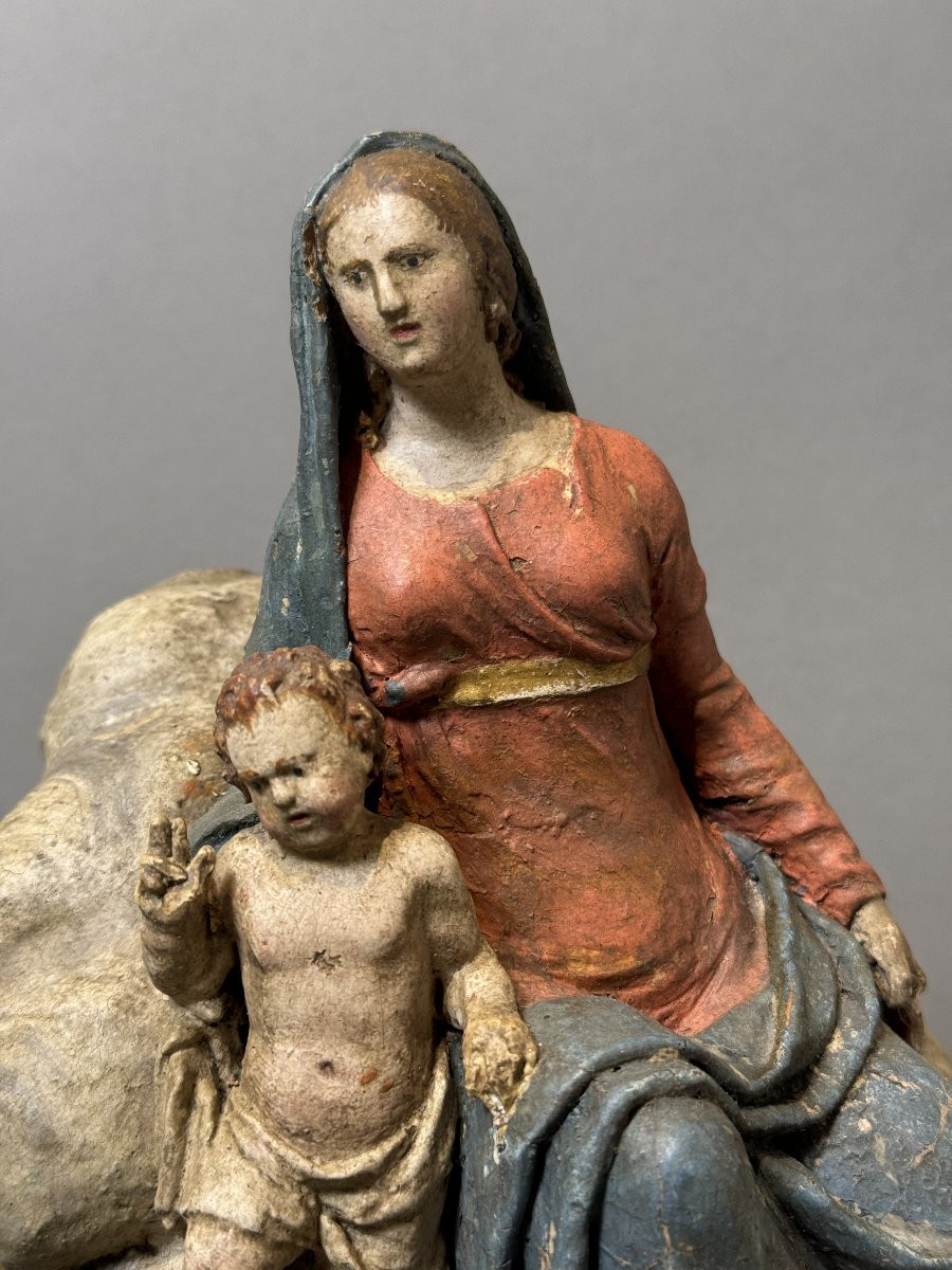 Gruppo scultoreo in terracotta di Angelo Piò (1690-1769) - XVIII secolo-photo-1