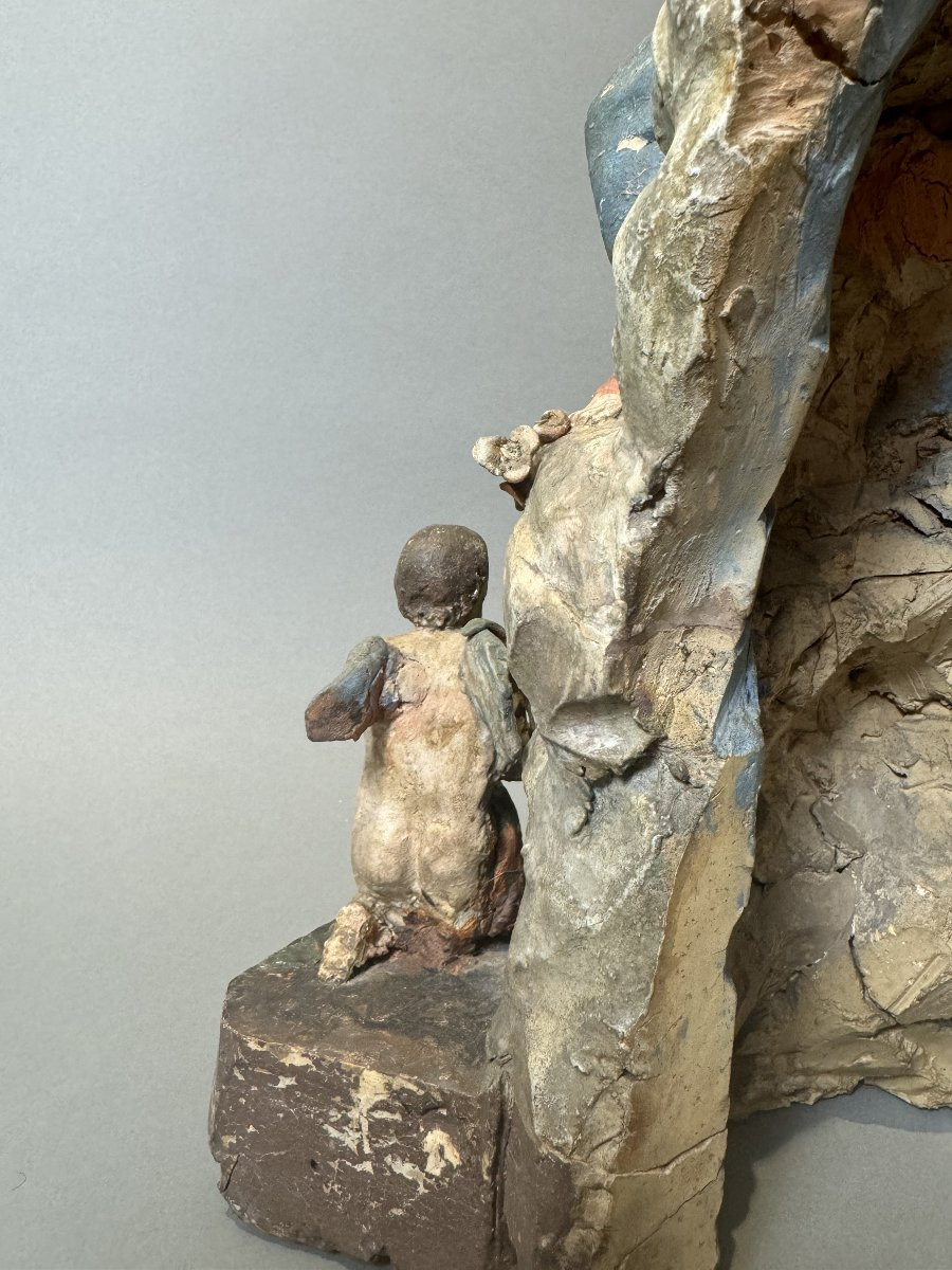 Gruppo scultoreo in terracotta di Angelo Piò (1690-1769) - XVIII secolo-photo-3