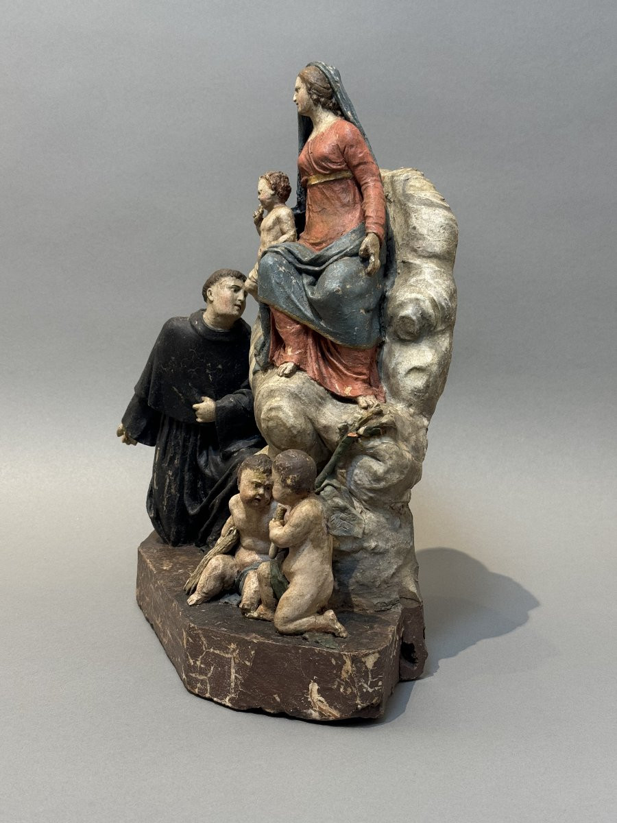 Gruppo scultoreo in terracotta di Angelo Piò (1690-1769) - XVIII secolo-photo-6