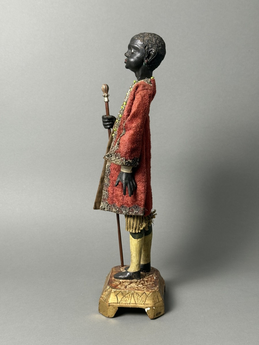 Raro manichino in legno raffigurante maggiordomo moro - XVIII secolo - Venezia-photo-1