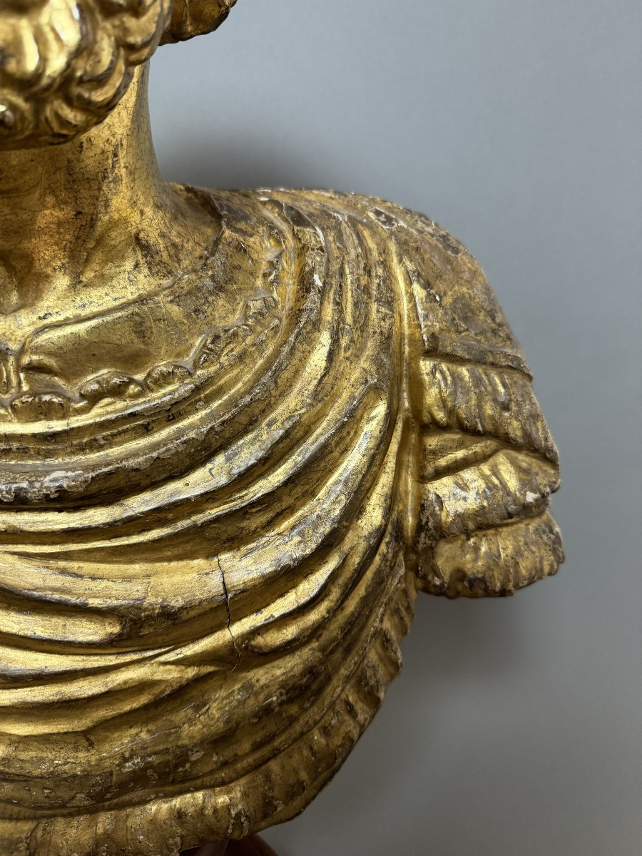Busto ligneo dell'imperatore romano Marco Aurelio - seconda metà del XVII secolo-photo-4