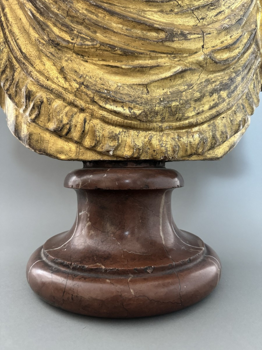 Busto ligneo dell'imperatore romano Marco Aurelio - seconda metà del XVII secolo-photo-3