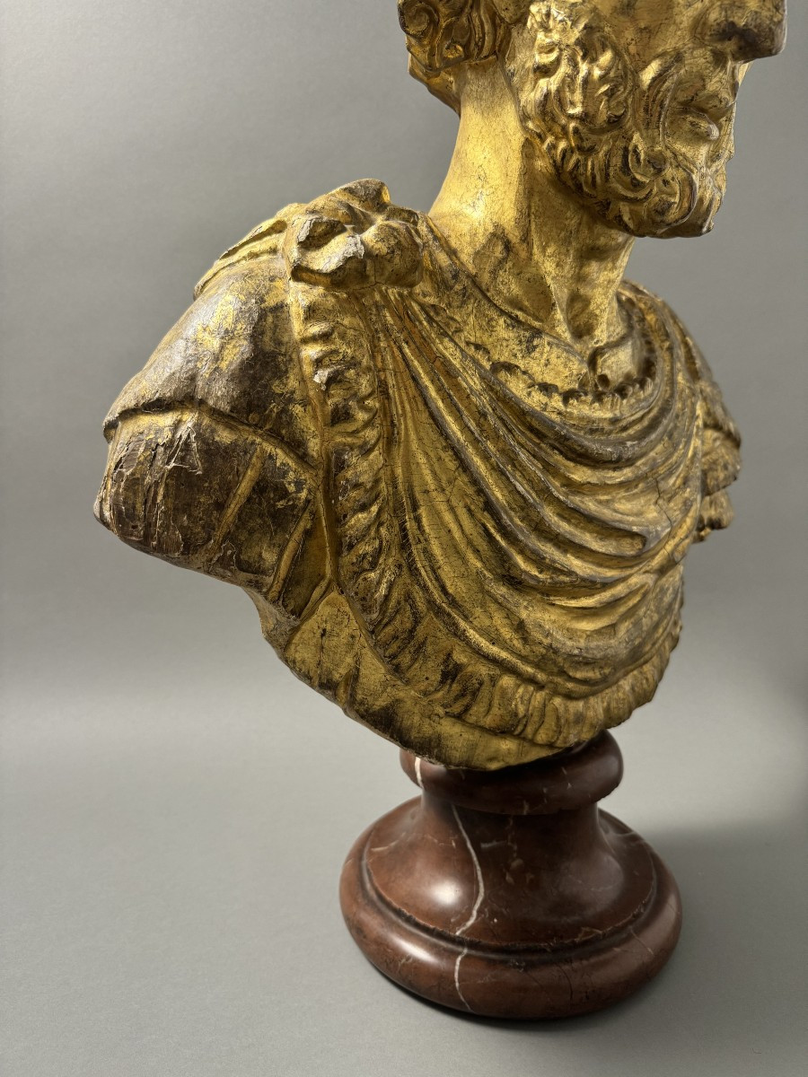 Busto ligneo dell'imperatore romano Marco Aurelio - seconda metà del XVII secolo-photo-5