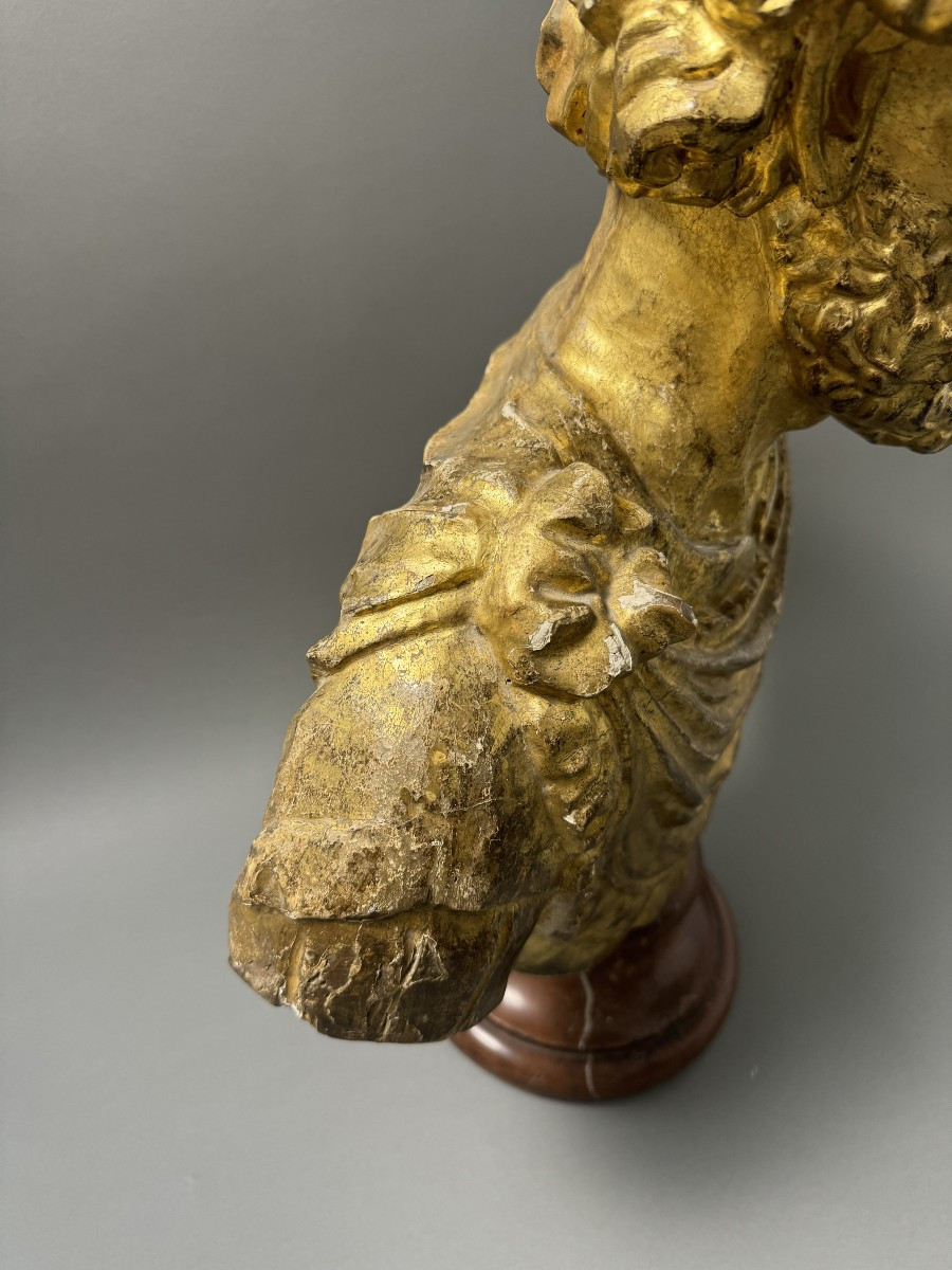 Busto ligneo dell'imperatore romano Marco Aurelio - seconda metà del XVII secolo-photo-6