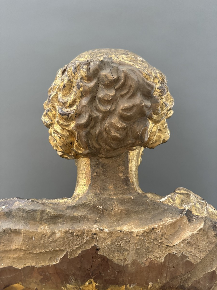 Busto ligneo dell'imperatore romano Marco Aurelio - seconda metà del XVII secolo-photo-8