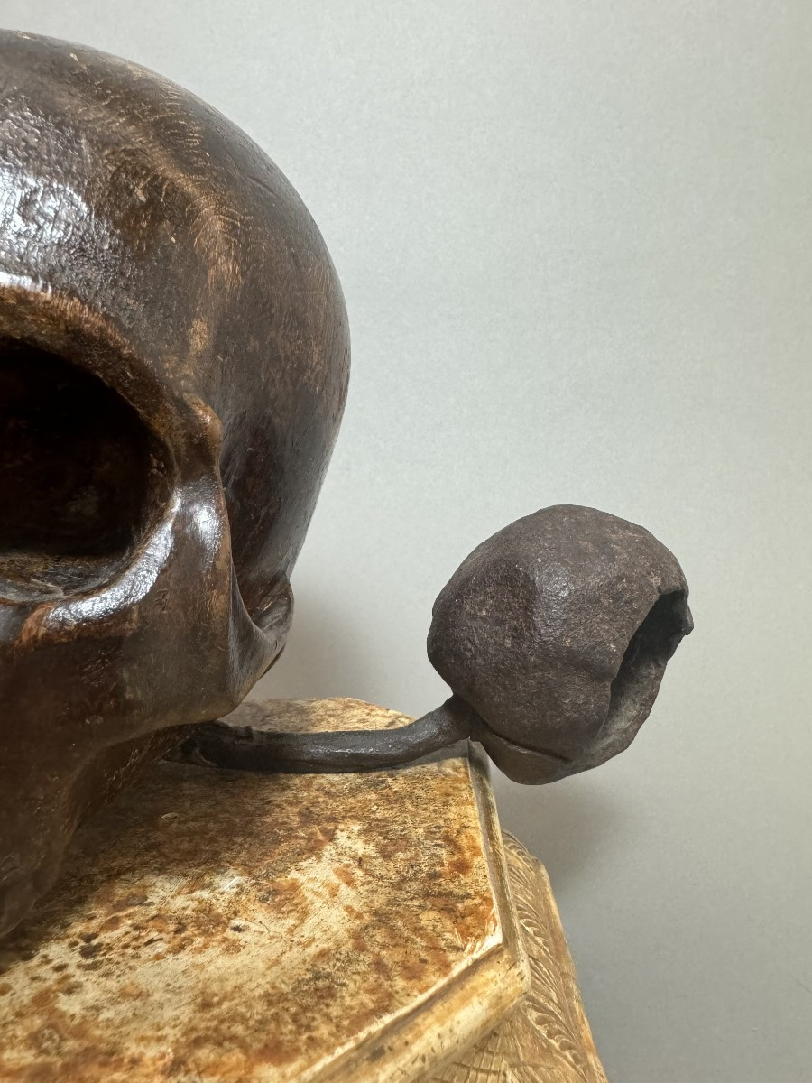Vanitas su base in legno dorato del XVII secolo - Italia-photo-2